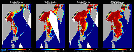 Sea ice in the Sea of Okhotsk observed by microwave radiometers