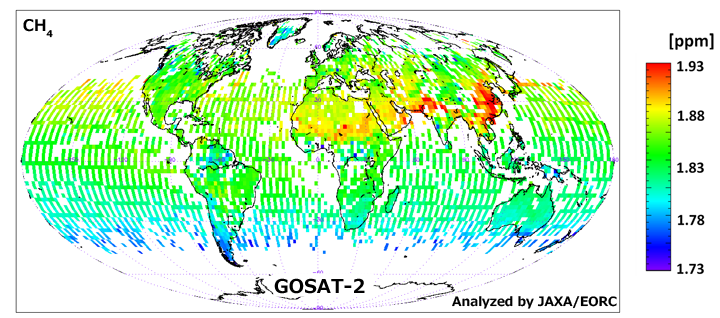 Global CH4 concentrations observed by GOSAT-2 (September 2019)