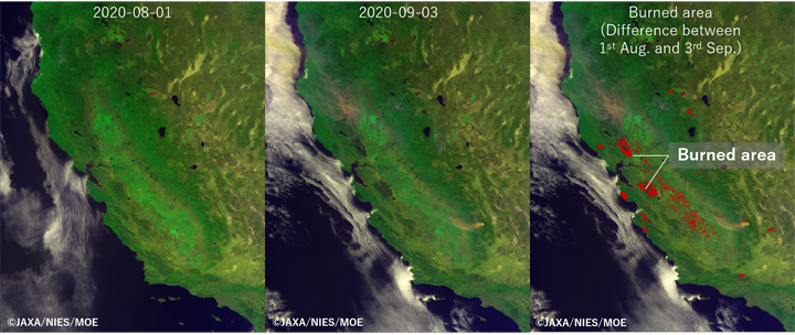 RGB composite images of the west coast observed by "IBUKI"