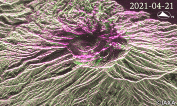 ALOS-2 images observed after the eruption of Soufrière St. Vincent volcano