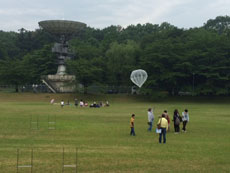 気球を使った撮影実験（立正大学）